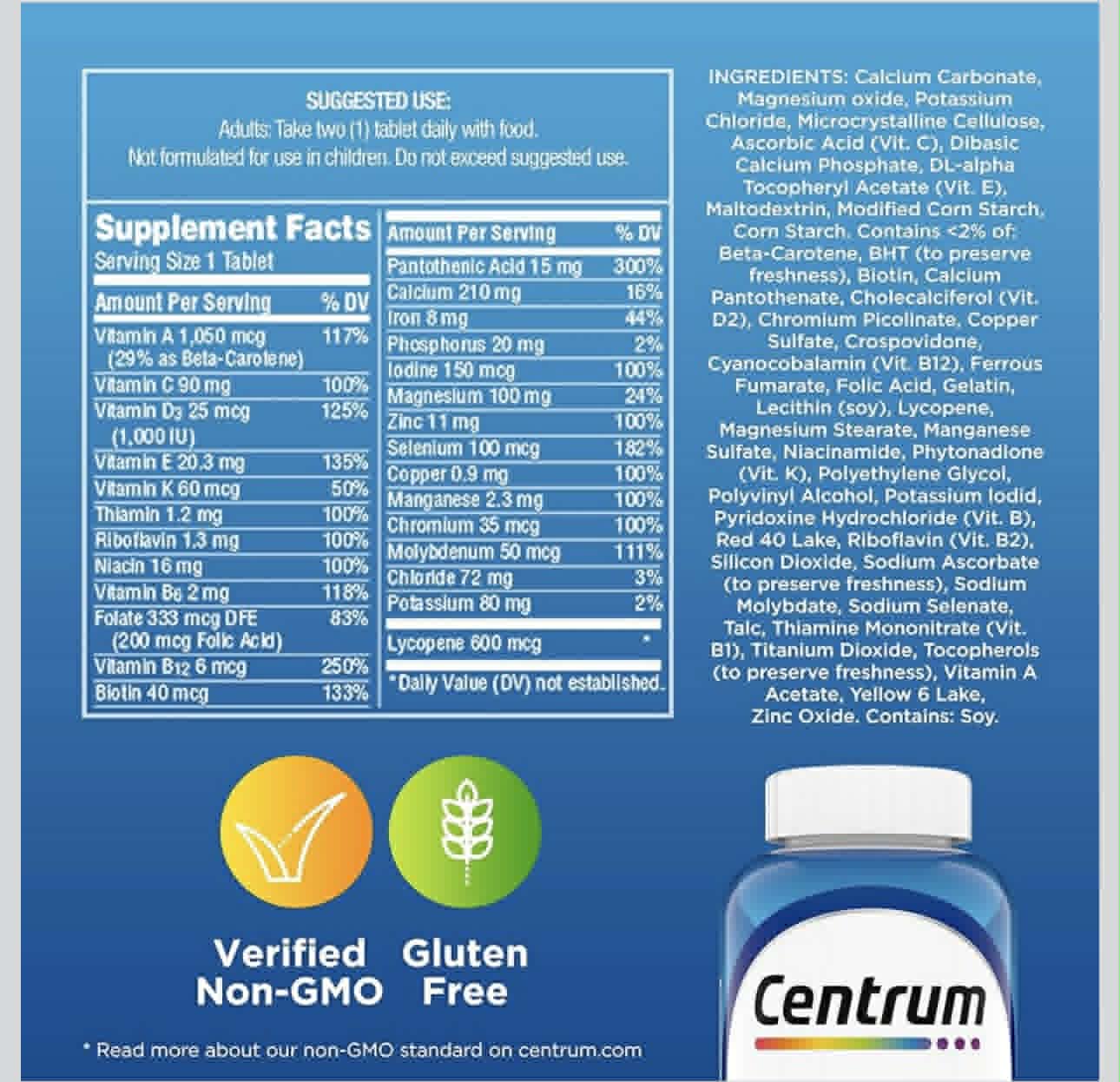 Centrum Men Multivitamins - 100 Tablets - Image 4